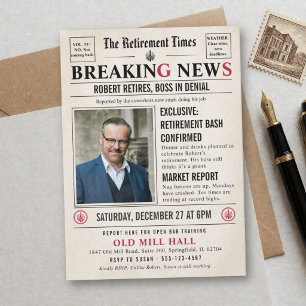 Invitation Journal Nouvelles à la Une Drôles d'Hommes Fête de