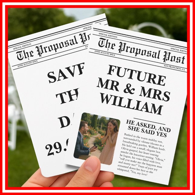 Invitation Journal Photo en noir et blanc Fun Save The Date (Créateur téléchargé)