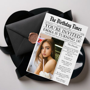 Invitation Journal Unique Fun Photo 18e Anniversaire