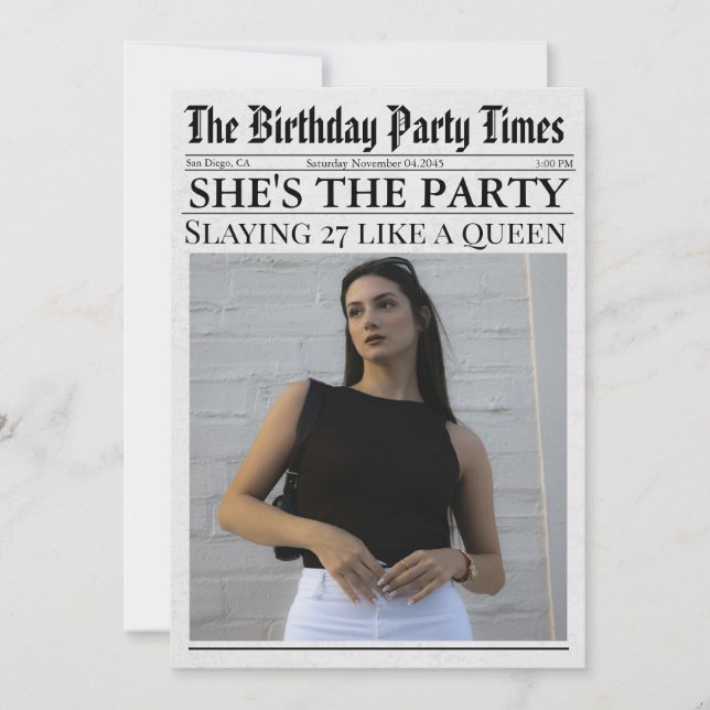 Invitation Journal Unique Fun Photo 27th Birthday Party (Devant)