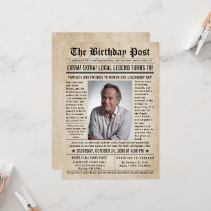 Invitation Journal Vintage Extra Homme Anniversaire Nouvelles