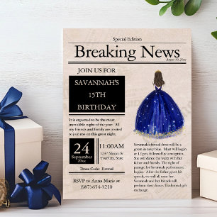Invitation Journal Vintage Quinceañera Bleu Marine