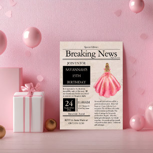 Invitation Journal vintage Quinceañera Saumon rose