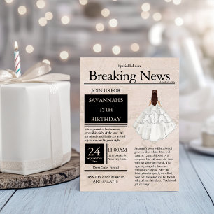 Invitation Journal vintage Quinceañera Silver White