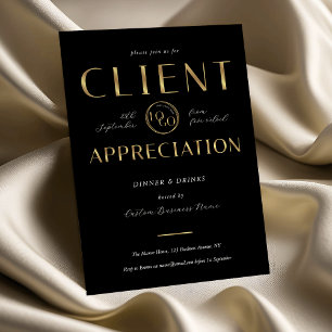 Invitation Journée d'appréciation des clients Logo Noir et Or