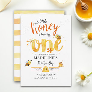 Invitation Journée de la petite abeille mignonne aquarelle 1e