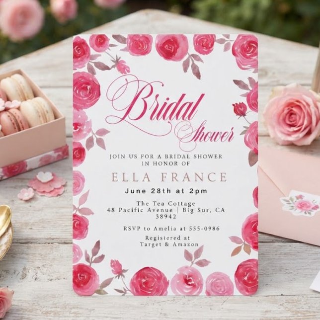 Invitation Journée de mariage fleurie à l'aquarelle moderne (Créateur téléchargé)