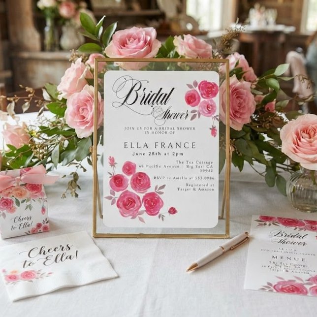Invitation Journée de mariage fleurie à l'aquarelle moderne (Créateur téléchargé)