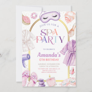 Invitation Journée de Spa Fête d'anniversaire des filles