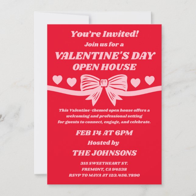 Invitation Journée portes ouvertes de la Saint-Valentin (Devant)