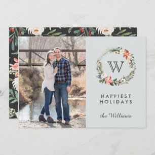 Invitation Jours fériés de Noël Monogramme photo