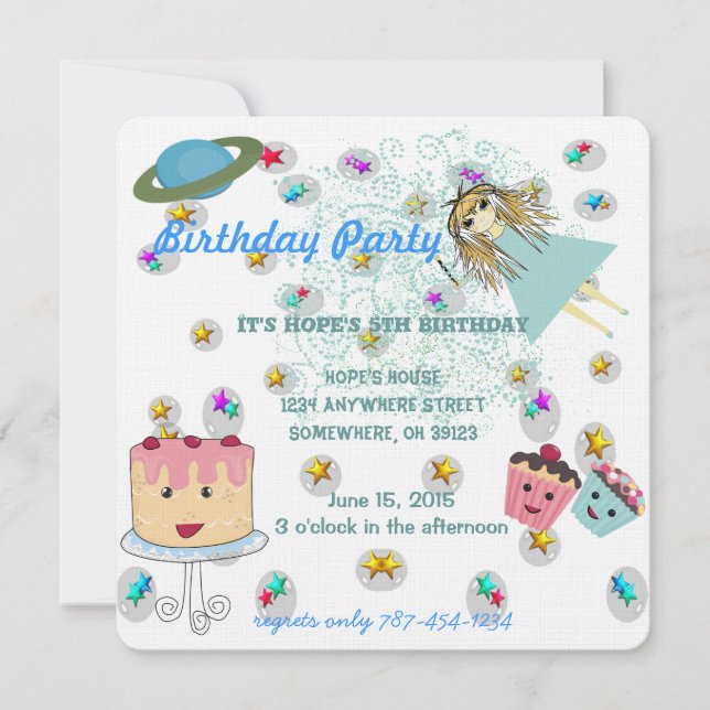 Invitation Jours magiques Anime Fête Anniversaire (Devant)