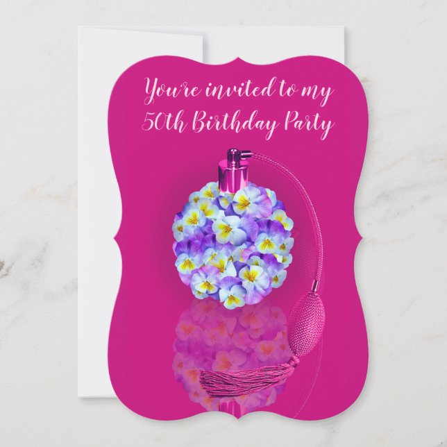 Invitation Jovely Pansy Atomizer fête d'anniversaire (Devant)