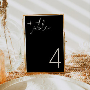 Invitation JOVI Blanc noir minimaliste moderne Numéro de tabl