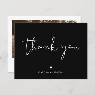 Invitation JOVI Edgy Merci photo moderne noir et blanc