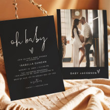 JOVI Moderne Edgy Black Heart Oh Baby Baby shower