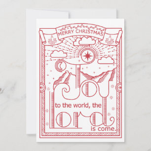 Invitation Joy To The World Christmas Festive Advent