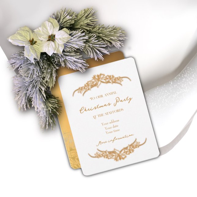 Invitation Joy to the World Gold Poinsettia Christmas Card (Créateur téléchargé)