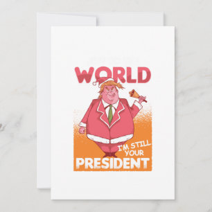 Invitation Joy To The World Trump Santa Claus
