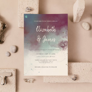 Invitation Joyau d'aquarelle moderne tons Boho Mariage