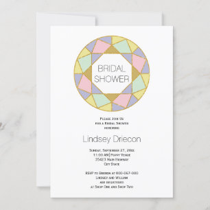 Invitation Joyau géométrique gemme mariage douche nuptiale