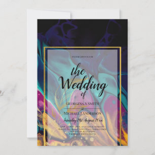 Invitation Joyau Tones MARIAGE INK Plum Purple Turquoise Mari