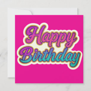 Invitation Joyeuse conception de typographie d'anniversaire e