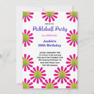 Invitation joyeuse d'anniversaire de Pickleball mi