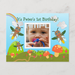 Invitation Joyeuse fête d'anniversaire avec luciole