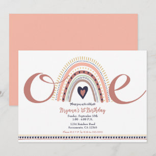 Invitation Joyeuse Fête d'anniversaire Bohème Arc-en-ciel Mod