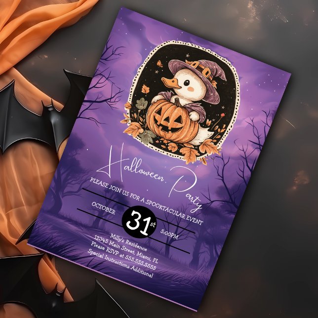 Invitation Joyeuse fête d'anniversaire de l'oie Halloween  (Créateur téléchargé)
