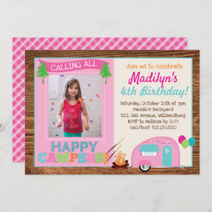 Invitation Joyeuse fête d'anniversaire en photo de Camper Gir
