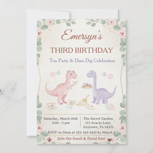 Invitation Joyeuse fête d'anniversaire pour enfants avec un g (Devant)