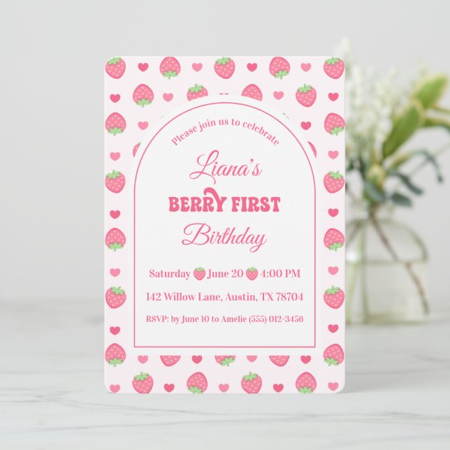 Invitation Joyeuse fête d'anniversaire pour une première fois (Debout devant)
