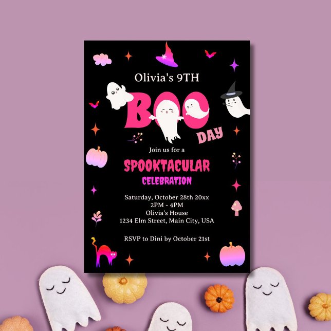 Invitation Joyeuse Fête de Boo | Célébration de la journée BO (Créateur téléchargé)