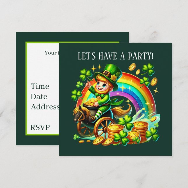 Invitation Joyeuse fête de la Saint-Patrick  (Devant / Derrière)
