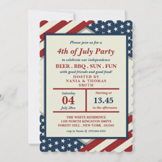 Invitation Joyeuse fête de l'indépendance de l'Amérique