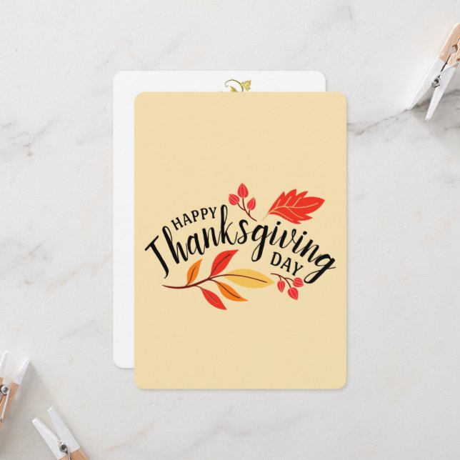 Invitation Joyeuse fête de Thanksgiving (Devant/Arrière en situation)