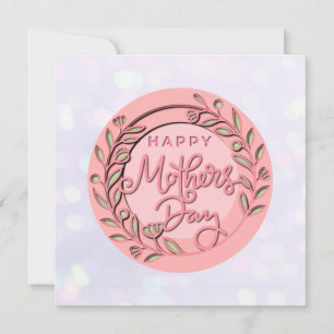 Invitation Joyeuse Fête des Mères Élégant Moderne Floral Rose