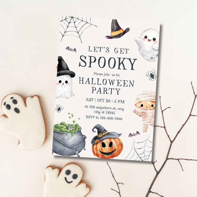 Invitation Joyeuse Fête d'Halloween pour Enfants avec Fantôme (Créateur téléchargé)