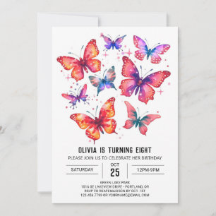 Invitation Joyeuse fille papillon imprimable Anniversaire