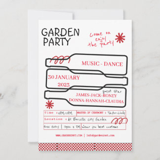 Invitation Joyeuse Hour Bottle Garden Party