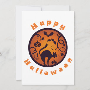 Invitation Joyeuse lanterne d'Halloween araignées et chauves-