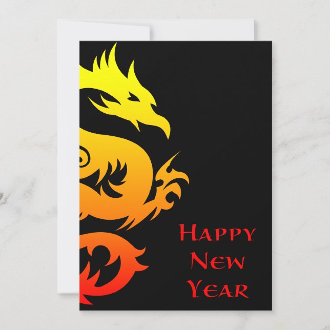 Invitation joyeuse nouvelle année chinoise : année du dragon  (Devant)