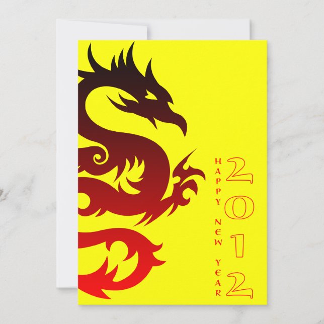 Invitation joyeuse nouvelle année chinoise : année du dragon (Devant)