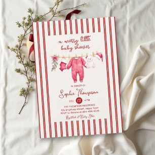 Invitation Joyeuse petite Baby Shower hivernale neutre dessin