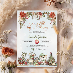 Invitation Joyeuse petite fête de bébé Noël Chien Baby Shower