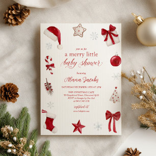 Invitation Joyeuse petite fête de bébé Noël festive