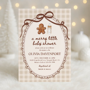 Invitation Joyeuse petite fête de Noël au pain d'épice Baby S