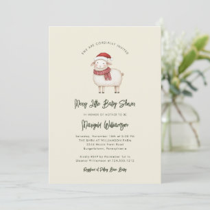 Invitation Joyeuse Petite Fête de Noël Rustique pour Bébé